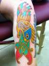 My Second Book of Kells piece back of arm tattoo