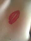 My girlfriend's lips tattoo