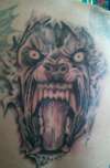 Werewolf back piece in progress tattoo