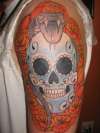 Day of the Dead Skull and Viper tattoo tattoo