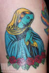 Marco Almera Blue Virgin Mary tattoo