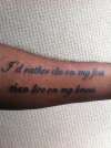 I'd rather live on my feet than die on my knees tattoo
