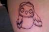 Zombie owl tattoo