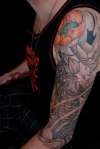 koi to dragon half sleeve tattoo
