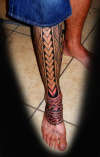 polynesian tattoo leg