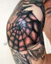 Elbow Web Ouch! tattoo
