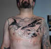 Shark chest piece tattoo