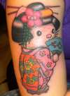 hello kitty geisha tattoo