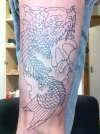 Half complete koi dragon tattoo