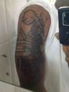 Samurai half sleeve tattoo