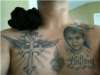 cross and a potrait of my son tattoo