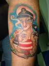 new skool sailor girl tattoo
