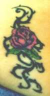 rose with tribal tattoo