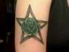 pentagram n rose tattoo