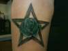pentagram n rose tattoo