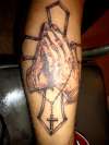 prayer hands tattoo