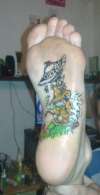 Dwarf & Mashroom Foot Tattoo tattoo