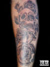Skull n roses tattoo