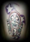 casket skull tattoo
