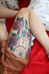 dream catcher and roses tattoo