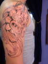 first sitting of quetzalcoatl half sleeve tattoo