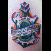 An old Harley logo tattoo
