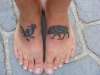 Feet Pig and Chicken tattoo