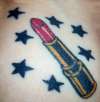 Lipstick and stars tattoo