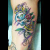 Skull and roses tattoo
