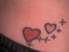 2 hearts & stars tattoo