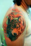 wolf color final tattoo