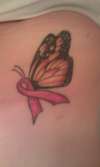 Breast Cancer Awareness Butterfly tattoo