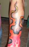 Colored Flames tattoo