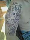 part one of cartoon sleave tattoo