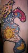 Finished greatful dead bear tattoo by tricks tattoo