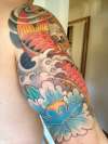 Koi Peony sleeve 4 tattoo
