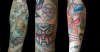 Ren and stimpy transformers sleeve old school 90's tattoo