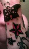 Sailor Jerry  Death Moth with nautical stars tattoo