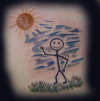 Stick man tattoo