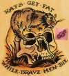 Vintage Sailor Jerry Flash Rat on Skull, fat rat, trickstattoo