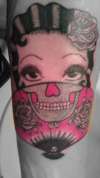 Best coolest Betty Boop skull tattoo kirasink pop color