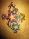 Sibling Stars & Swirls tattoo