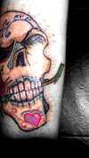 Trickstattoo Sugar Skull, pop color, best coolest neatest tattoo