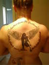 14 Words & Finished Dark Angel tattoo