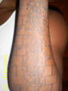 Bricks Flames My Mind sleeve arm 2 tattoo