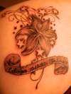 Flower with ribon tattoo