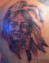 Native American Indian with eagle tattoo