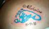 baby foot and name tattoo