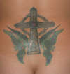 Celtic Cross with Griffins tattoo