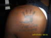 Baby's handprint ,Name, and Date tattoo